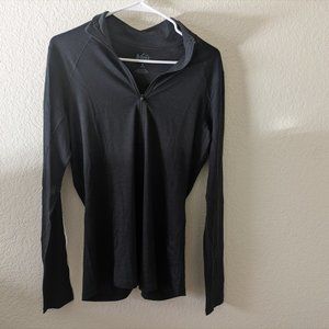 REI Black Quarter Zip Merino Wool Long Sleeve